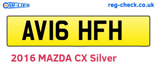 AV16HFH are the vehicle registration plates.