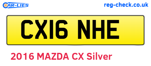 CX16NHE are the vehicle registration plates.