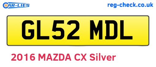 GL52MDL are the vehicle registration plates.