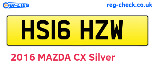 HS16HZW are the vehicle registration plates.
