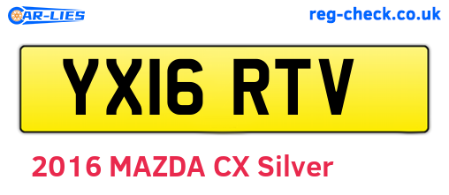 YX16RTV are the vehicle registration plates.