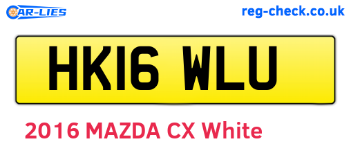HK16WLU are the vehicle registration plates.