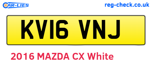 KV16VNJ are the vehicle registration plates.