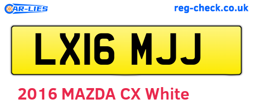 LX16MJJ are the vehicle registration plates.