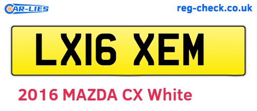 LX16XEM are the vehicle registration plates.