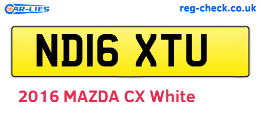ND16XTU are the vehicle registration plates.
