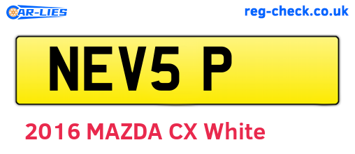 NEV5P are the vehicle registration plates.
