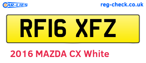 RF16XFZ are the vehicle registration plates.