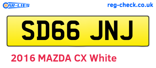 SD66JNJ are the vehicle registration plates.