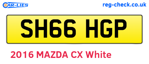 SH66HGP are the vehicle registration plates.