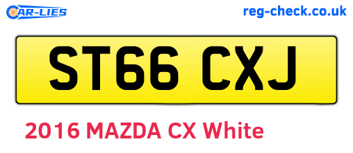 ST66CXJ are the vehicle registration plates.