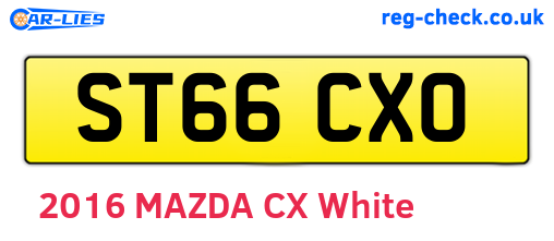 ST66CXO are the vehicle registration plates.