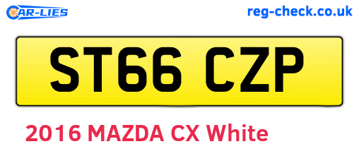 ST66CZP are the vehicle registration plates.