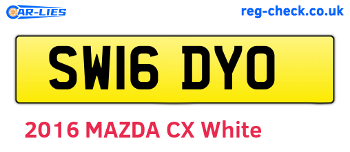 SW16DYO are the vehicle registration plates.
