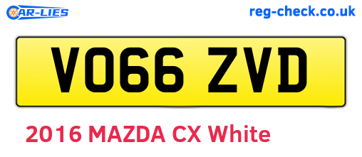 VO66ZVD are the vehicle registration plates.