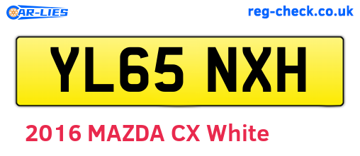 YL65NXH are the vehicle registration plates.