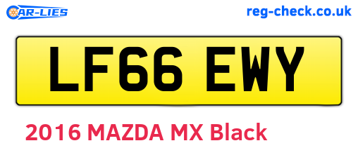 LF66EWY are the vehicle registration plates.