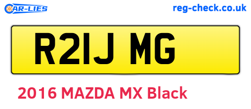 R21JMG are the vehicle registration plates.