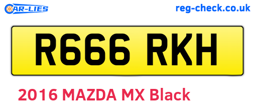 R666RKH are the vehicle registration plates.