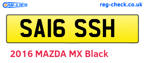 SA16SSH are the vehicle registration plates.