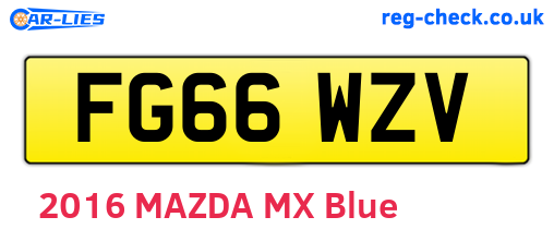 FG66WZV are the vehicle registration plates.
