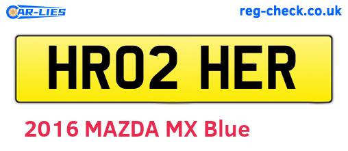 HR02HER are the vehicle registration plates.