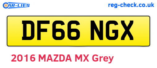 DF66NGX are the vehicle registration plates.