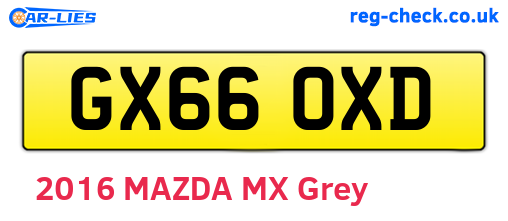 GX66OXD are the vehicle registration plates.