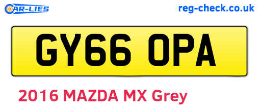 GY66OPA are the vehicle registration plates.