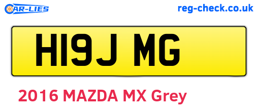 H19JMG are the vehicle registration plates.