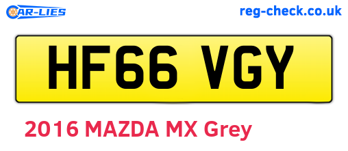 HF66VGY are the vehicle registration plates.