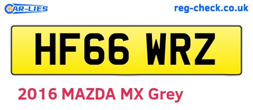 HF66WRZ are the vehicle registration plates.