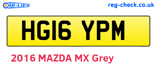 HG16YPM are the vehicle registration plates.