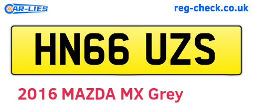 HN66UZS are the vehicle registration plates.