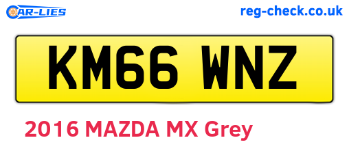 KM66WNZ are the vehicle registration plates.