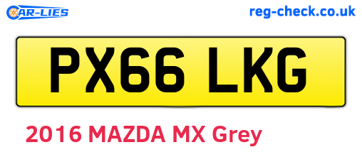 PX66LKG are the vehicle registration plates.
