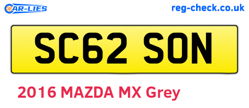 SC62SON are the vehicle registration plates.