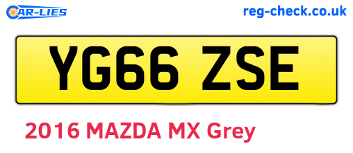 YG66ZSE are the vehicle registration plates.