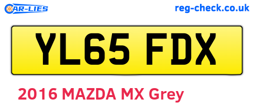 YL65FDX are the vehicle registration plates.