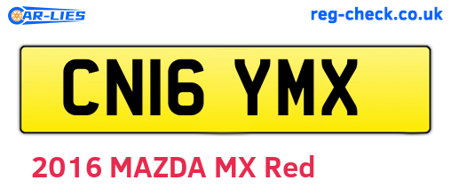 CN16YMX are the vehicle registration plates.
