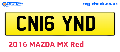 CN16YND are the vehicle registration plates.