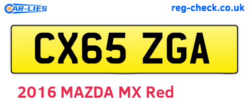 CX65ZGA are the vehicle registration plates.