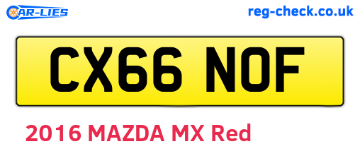 CX66NOF are the vehicle registration plates.