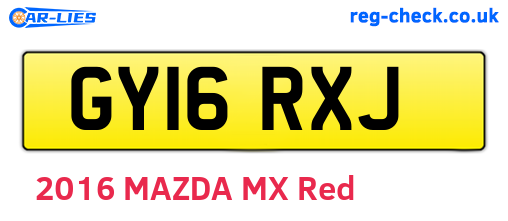 GY16RXJ are the vehicle registration plates.