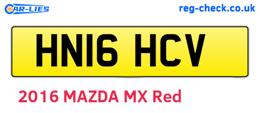HN16HCV are the vehicle registration plates.