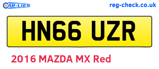 HN66UZR are the vehicle registration plates.