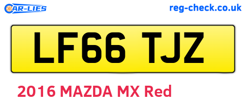 LF66TJZ are the vehicle registration plates.