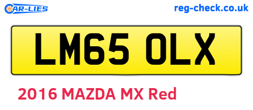 LM65OLX are the vehicle registration plates.