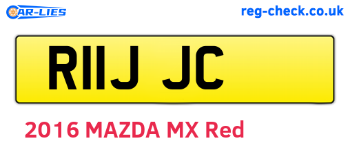 R11JJC are the vehicle registration plates.