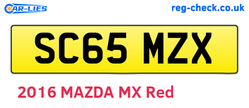 SC65MZX are the vehicle registration plates.